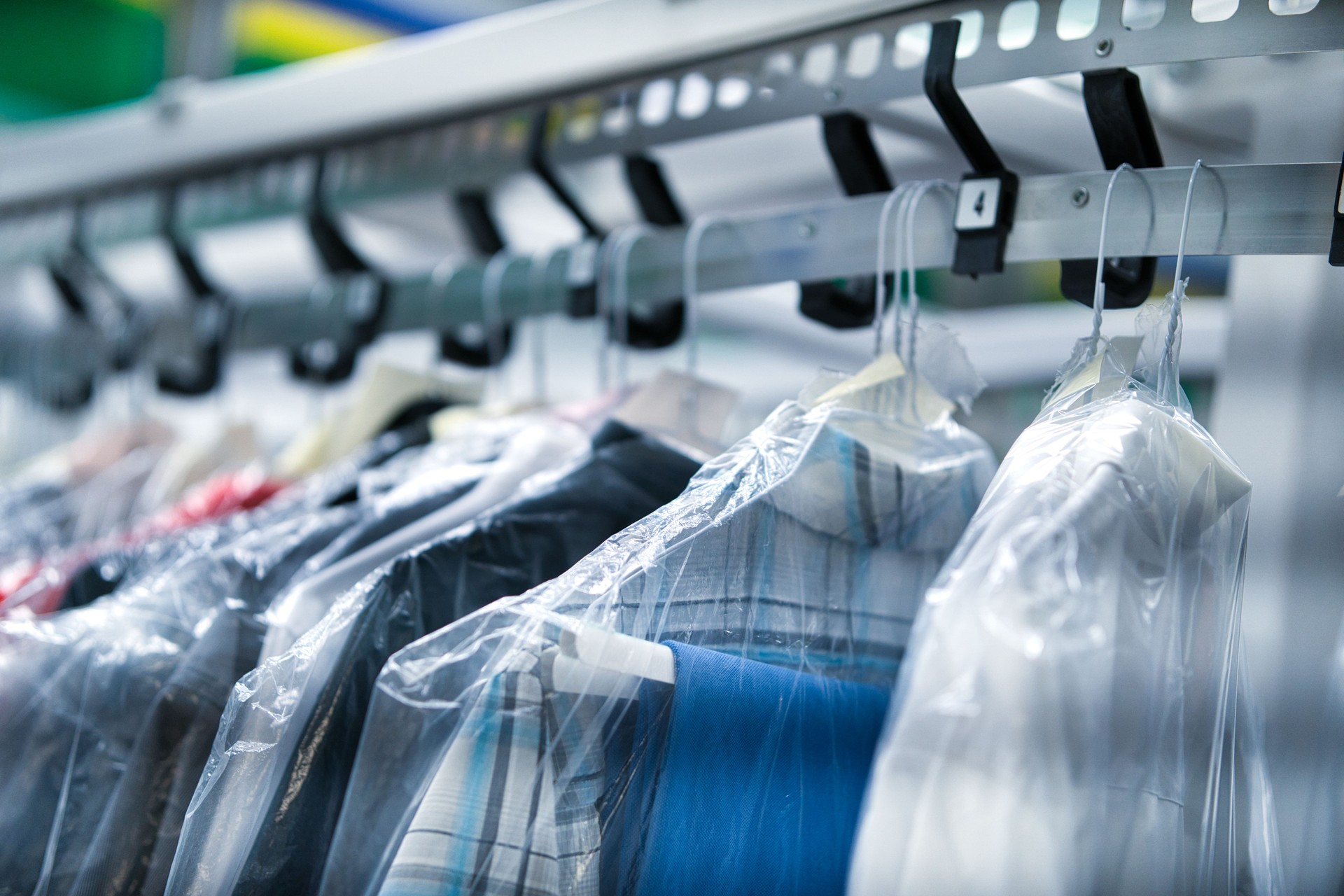 Shirts of office workers in dry cleaning